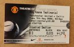 Manchester United Vs Celtic Roy Keane Testimonial Match Ticket 2005/06 Comp