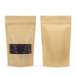 Window Kraft Paper Stand Up Pouch With Zip Lock Heat Seal Bags Doy Pack Special