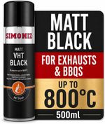 Simoniz VHT Black Exhaust Paint Spray, 800°C High Temperature Matt Black Aerosol