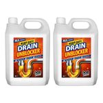 Sink & Drain Unblocker, 2 x 5 Litre, Heavy Duty, Fast acting One Chem Essentials