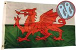 Wales Flag Extra Strong Welsh 3ft x 2ft 110d Polyester + 2 Flagpole Clips