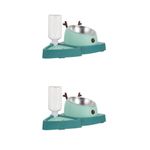 Green Durable Plastic Dog Slow Feeder Bowl Set Reusable Pet Food Water Dish
