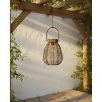 Rattan Weave Solar Light Weather Resistant Wicker Design Garden Lantern for