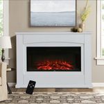 Remote Control Digital Flame Electric Fireplace Glass Fire Insert/Wall Mount UK