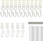 80 Pcs Replacement Shower Curtain Hooks Pack | Fits Glider Rail Tracks Bathroom