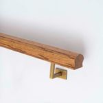 Handrail | Curved Oak With Antique Brass Square Brackets