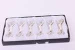 Set 6 Silver Plated Horse Knife Rests Equestrian Tableware With Box