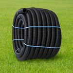 60mm Perforated Land Drainage 10m 25m 50m Pipe Coil Black Flexible FREE DELIVERY