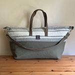 Travel Weekender Duffle Holdall Bag Faribault Woolen Mill USA Canvas Khaki Large