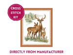 RIOLIS Counted Cross Stitch Kit 1370 Deers- Animal Family in a Forest Landscape