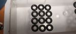 DINKY TOYS (12) TYRES, 15mm  SMOOTH BLACK, suit 50`s cars, trucks, buses & vans