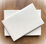 Beautiful, handmade plain guest book for wedding, baby shower, ivory metallic