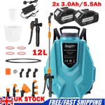 Electric Cordless Backpack Sprayer Knapsack Sprayer For Makita 18V Battery 12L