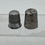 Vintage Antique Silver Thimbles Stamped Number 3 Sewing England