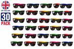 30 Pack Neon Kids Sunglasses With UV Protection - Bulk Party Glasses in 5 Vibran
