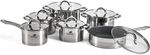 12PC Cookware Set Saucepan Frying Pan Casserole Stainless Steel Set -Houszy