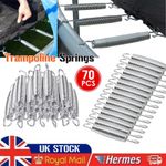 70PCS/Set Trampoline Replacement Springs, Heavy-Duty Galvanised 5.5" 14cm Silver