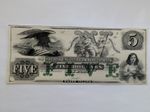 1850s New England Commercial Bank $5 Note - Newport Rhode Island - Obsolete Bank