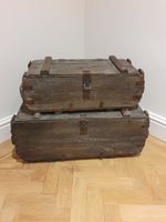 Antique Wooden Trunks X 2 With Iron Fittings