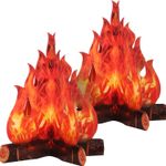 Boao 2 Set Fake Fire Flame Camping Decoration 3D 2 Set, Red Orange