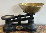 VINTAGE SALTER TRADITIONAL CAST METAL & BRASS KITCHEN BALANCE SCALES & WEIGHTS
