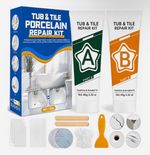 Tub & Tile Porcelain Repair Kit Part A & B White Waterproof Seamless Fix 160g