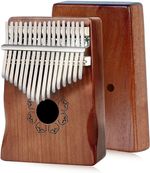 Finger 17 Keys Kalimba Thumb Piano Instrument Mahogany Wood w/ Tuner Hammer Bag
