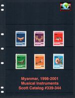 $107.05 Scott Value - 1998-2001 MYANMAR BURMA Musical Instruments CV MNH NH UMM