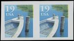 1991 USA, FISHING BOAT 19C TY II, HORIZ IMPERF PAIR OF COIL STAMPS, NH, SC.#2529