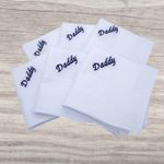Personalised Handkerchiefs (Pack of 6) Embroidered Name Initials - White Cotton