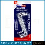 3 x OFFSET SCREWDRIVER SET DOUBLE SIDED CRANKED RIGHT ANGLED FLAT SCREWDRIVER UK