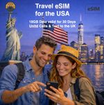 Travel eSIM for USA - 18GB of Data Valid for 30 Days - Same day delivery