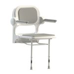 AKW 2000 Fold-Up Shower Seat Grey Padded Wall Mount 02130P