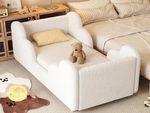 Begonia.K Kids Cloud Shape Bed Toddler Floor Bed Soft Upholstered Teddy Fabric