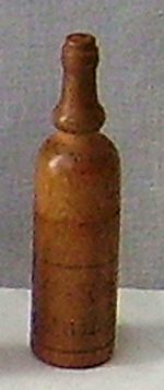 MINIATURE ANTIQUE TREEN BOTTLE DICE NOVELTY