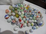 A Collection Of 89 Vintage Glass Marbles assorted white