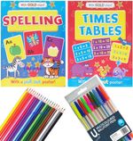 Times Tables Spelling Work Book with Gold Stars and Pull Out Poster 3+ YEARS