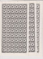 St Lucia 1949 - 1952 2c, 4c and 8c Postage Due Complete Sheets of 60 RARE