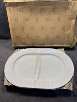 2 x New Pillivuyt White Porcelain Oval Plate s Steak / Meat Platter  36.5 x 25cm