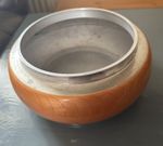 Pretty Decorative Bowl Polished Silver Top Brown Base