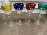 Fabergé Multicolor Crystal Xenia Wine Glass Set of 4 w/ Presentation Box