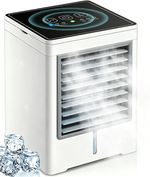 Air Conditioner Fan/3Speed/Replaceable Filter & Humidifier,Quiet (white & Grey)