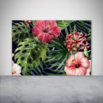Tulup Kitchen Glass Splashback 100x70 Tropical flowers