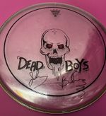 THE DEAD BOYS - *SIGNED* DRUMSKIN - HAND DRAWN FROM JOHNNY BLITZ’s KIT!! REMO