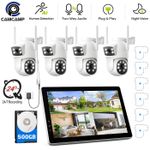 CAMCAMP 4MP WiFi CCTV Security System Two Way Audio Color IP Camera 10CH 4K NVR