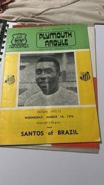 Plymouth Argyle v Santos Football Programme Friendly 14 Mar 1973 1972-73