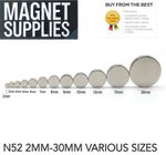 N52 Strong Fasteners  - Neodymium - Various Size 2-30mm disc round small