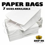 White Paper Bags With Handles 50 100 Party Bags Gift Twisted Handle Carrier Bags