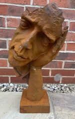 Hear No Evil Contemporary Art Sculpture - Cast Iron Outdoor Garden Statue - 60cm