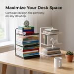 Desktop Bookshelf Metal 3 Tier, Desk Bookshelf for Compact Storage